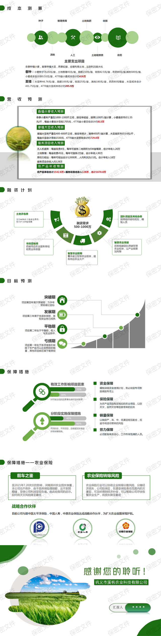 农业种植商业计划书PPT分析案例