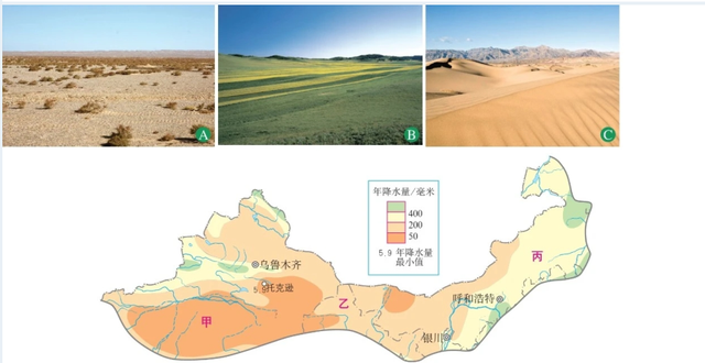 填图记忆与测试——西北地区的自然特征与农业